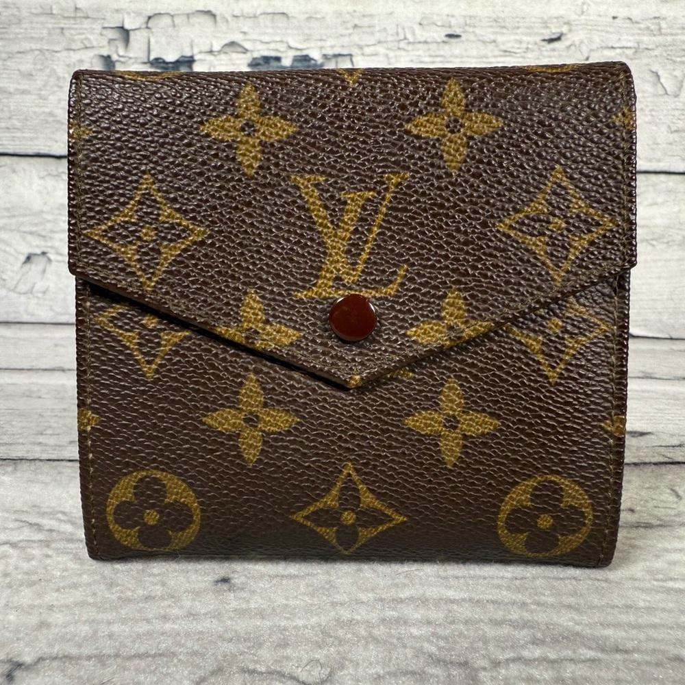 Louis Vuitton Portefeiulle Elise Trifold Wallet Monogram Canvas Leather